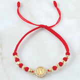 Pulsera Roja Herraje San Benito 2.5gr / Oro 18K
