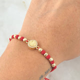 Pulsera Roja Herraje San Benito 2.5gr / Oro 18K