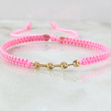 Pulsera Rosada Herraje GC 0.3gr / Oro 18K