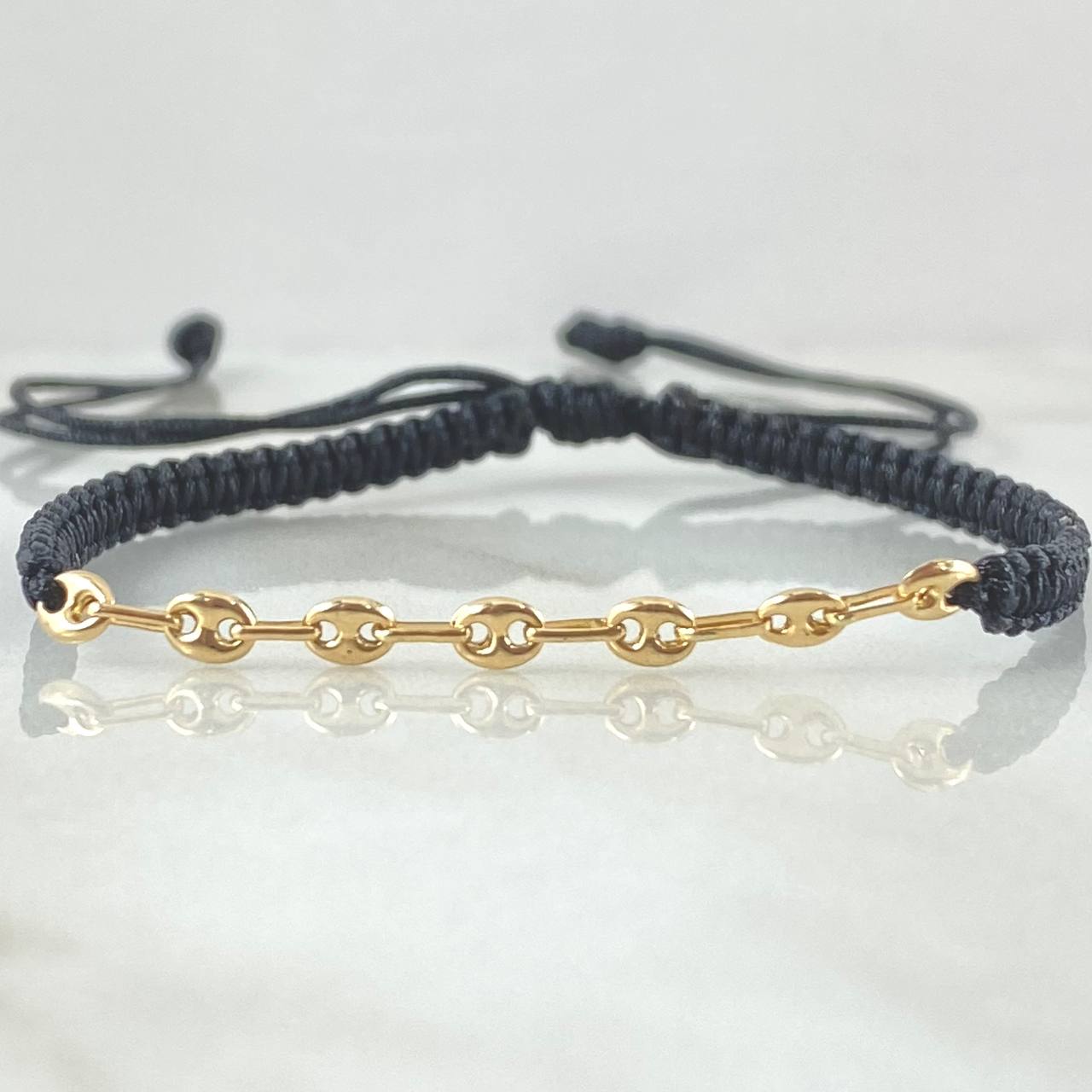 Pulsera Negra Herraje GC 0.5gr / Oro 18K