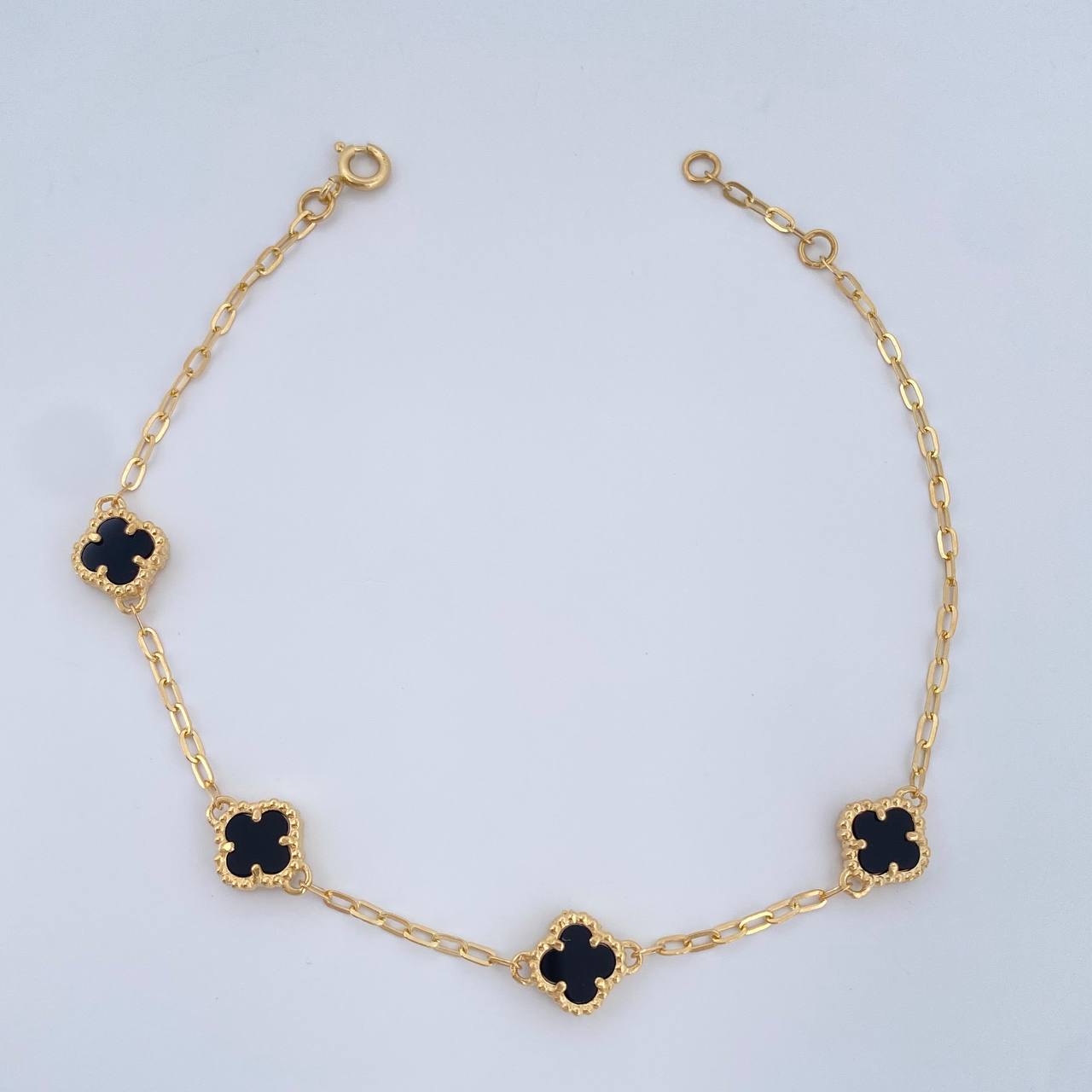 Pulso Trebol Aro Seguido 4.4gr / 21cm / Nac.Esp. Oro 18K $