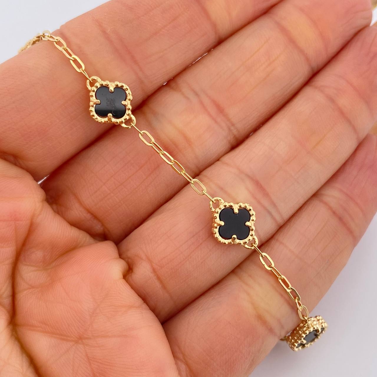 Pulso Trebol Aro Seguido 4.4gr / 21cm / Nac.Esp. Oro 18K $