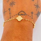Pulso Trebol Aro Seguido 3.4gr / 19cm / Oro 18K $