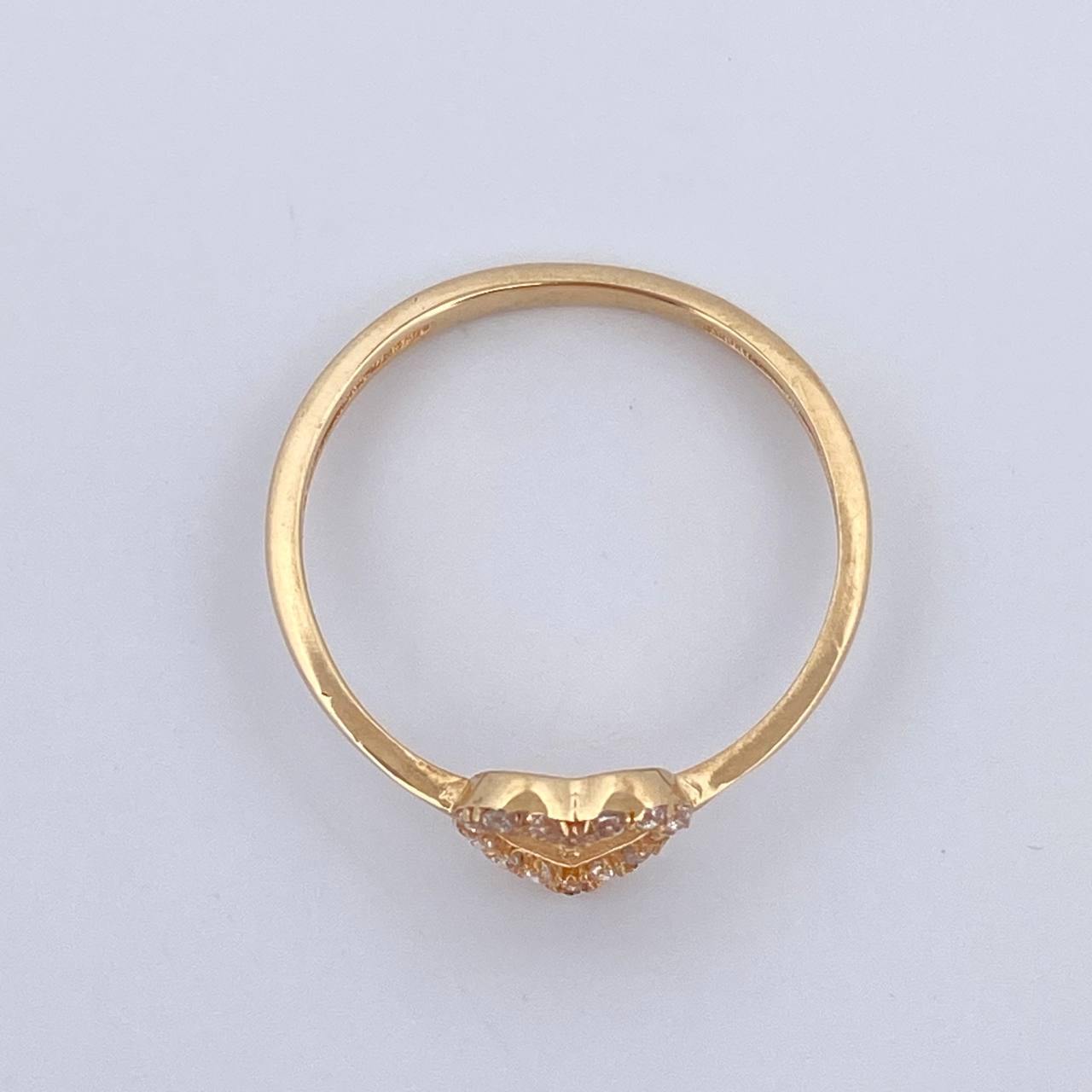 Anillo Silueta Corazon 1.35gr / T7 3/4 / Oro 18K &