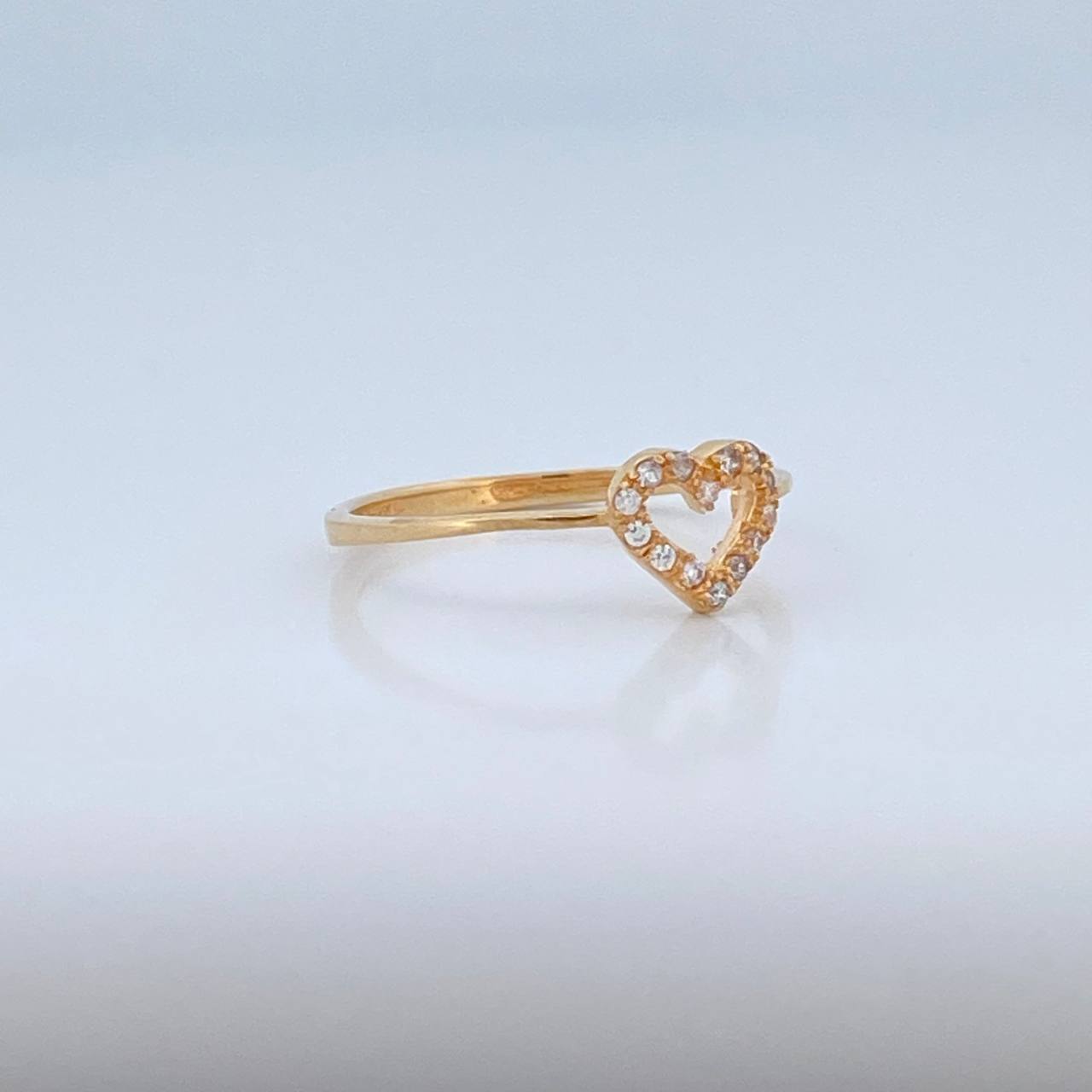 Anillo Silueta Corazon 1.35gr / T7 3/4 / Oro 18K &