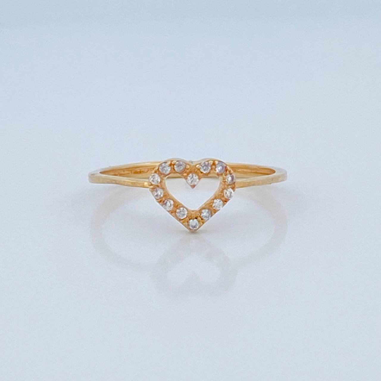 Anillo Silueta Corazon 1.35gr / T7 3/4 / Oro 18K &