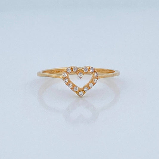 Anillo Silueta Corazon 1.35gr / T7 3/4 / Oro 18K &