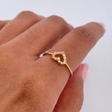 Anillo Silueta Corazon 1.35gr / T7 3/4 / Oro 18K &