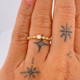 Anillo Solitario Churumbela 1.6gr / T7 1/4 / Oro 18K &