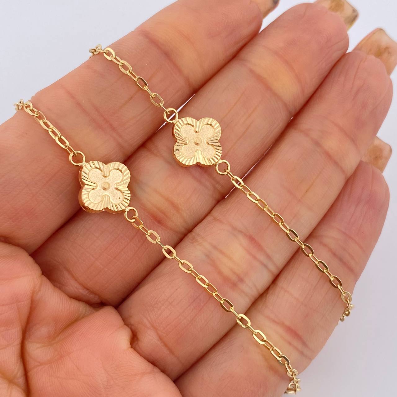 Cadena Trebol Aro Seguido 5.3gr / 45.5cm / Oro 18K $