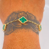 Pulso Trebol Aro Seguido 5.35gr / 20cm / Nac.Esp. Oro 18K $