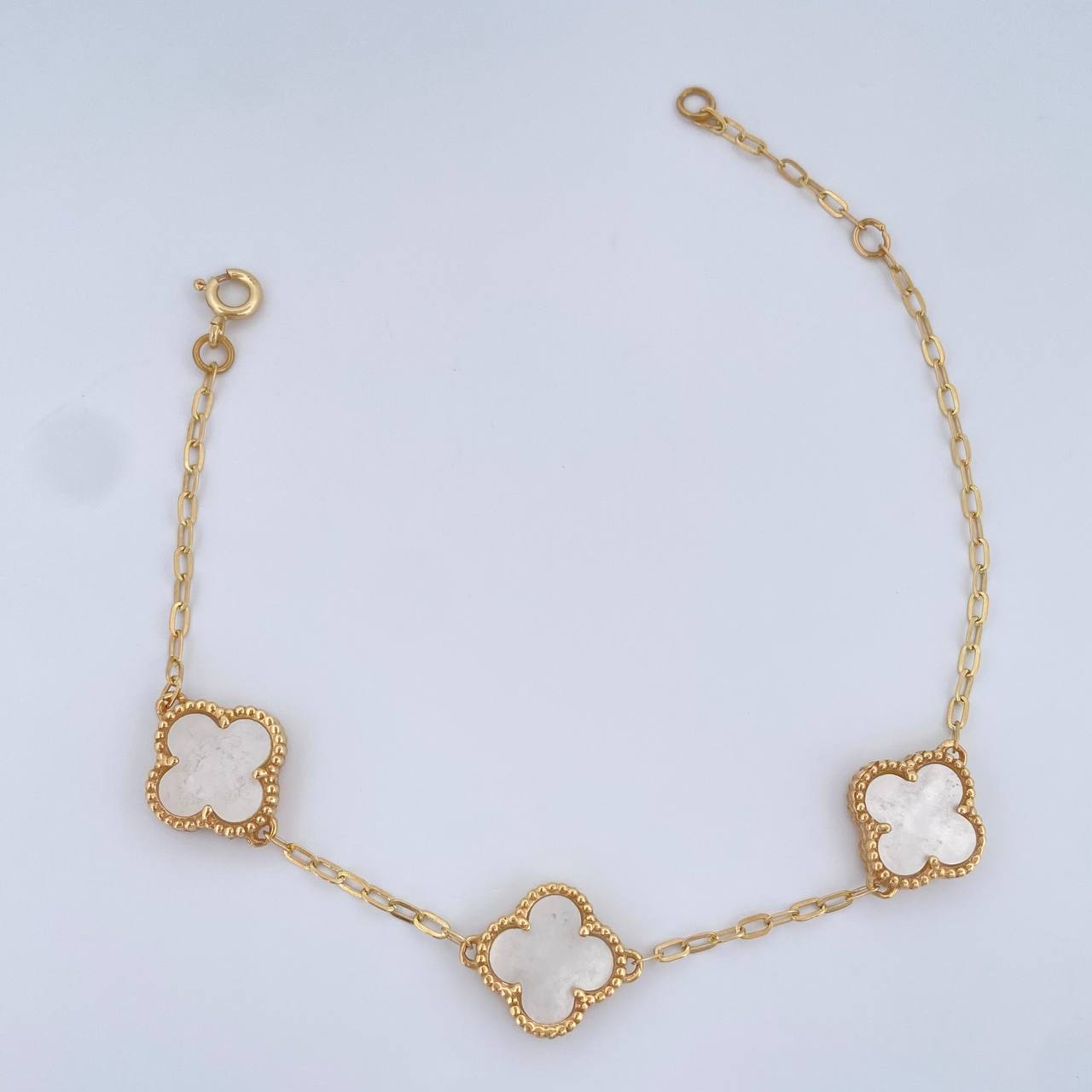 Pulso Trebol Aro Seguido 5.6gr / 20cm / Nac.Esp. Oro 18K $