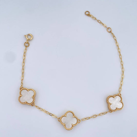 Pulso Trebol Aro Seguido 5.6gr / 20cm / Nac.Esp. Oro 18K $