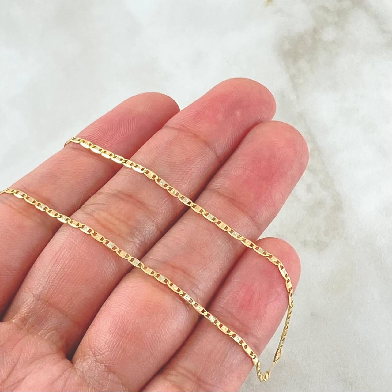 Cadena Plana 1.8gr / 40cm / +3 Oro 18K
