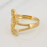 Anillo Hojas 2.4g / T5 3/4 Oro Amarillo 18K