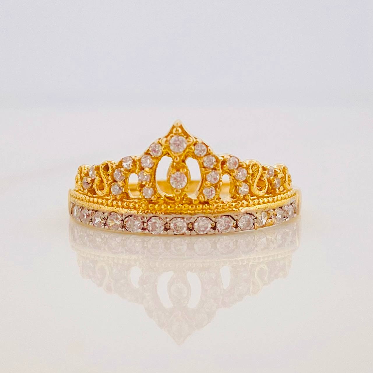 Anillo Tiara 2.1g / T6 1/2 Dos Oros Amarillo Blanco 18K