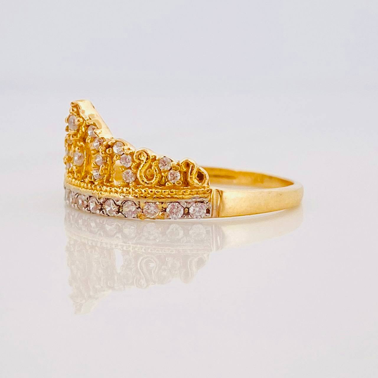 Anillo Tiara 2.1g / T6 1/2 Dos Oros Amarillo Blanco 18K