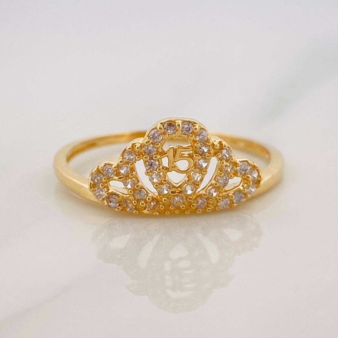 Anillo Corona 15´s 1.65g / T7 Oro Amarillo 18K
