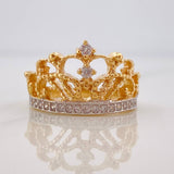 Anillo Corona 4.6g / T6 Dos Oros Amarillo Blanco 18K