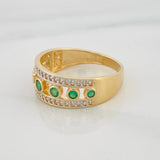 Anillo Cintillo 3.8g / T7 Dos Oros Amarillo Blanco 18K