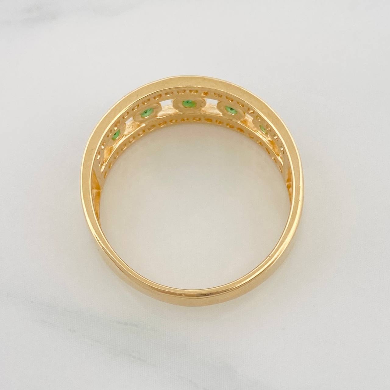 Anillo Cintillo 3.8g / T7 Dos Oros Amarillo Blanco 18K