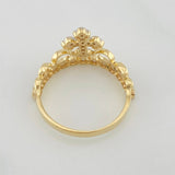 Anillo Corona Cruz 2.45g / T6 1/4 Dos Oros Amarillo Blanco 18K