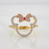 Anillo Ratona 3.55g / T6 1/2 Dos Oros Amarillo Rosa 18K