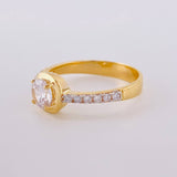 Anillo Halo Liso Oblicuo 3.5 g / T7 1/4 Oro Amarillo 18K