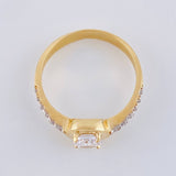 Anillo Halo Liso Oblicuo 3.5 g / T7 1/4 Oro Amarillo 18K