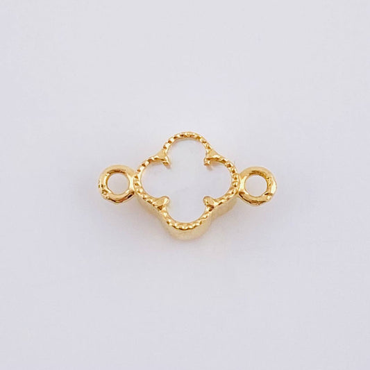 Herraje Trebol Nacar Blanco 0.5 g / 1.1 cm Oro Amarillo 18K