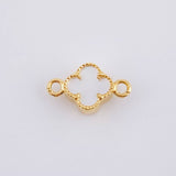 Herraje Trebol Nacar Blanco 0.5 g / 1.1 cm Oro Amarillo 18K