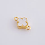 Herraje Trebol Nacar Blanco 0.5 g / 1.1 cm Oro Amarillo 18K