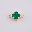 Herraje Trebol Malaquita Verde 0.55 g / 1.1 cm Oro Amarillo 18K