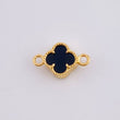 Herraje Trebol Onix Negro 0.55 g / 1.1 cm Oro Amarillo 18K