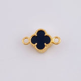 Herraje Trebol Onix Negro 0.55 g / 1.1 cm Oro Amarillo 18K