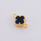 Herraje Trebol Onix Negro 0.55 g / 1.1 cm Oro Amarillo 18K