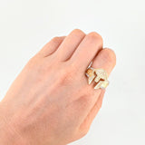 Anillo Gladiador 8.5 g / T11 Dos Oros Amarillo Blanco 18K