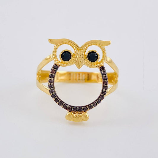 Anillo Búho Silueta  3.6 g / T7 3/4 Oro Amarillo 18K