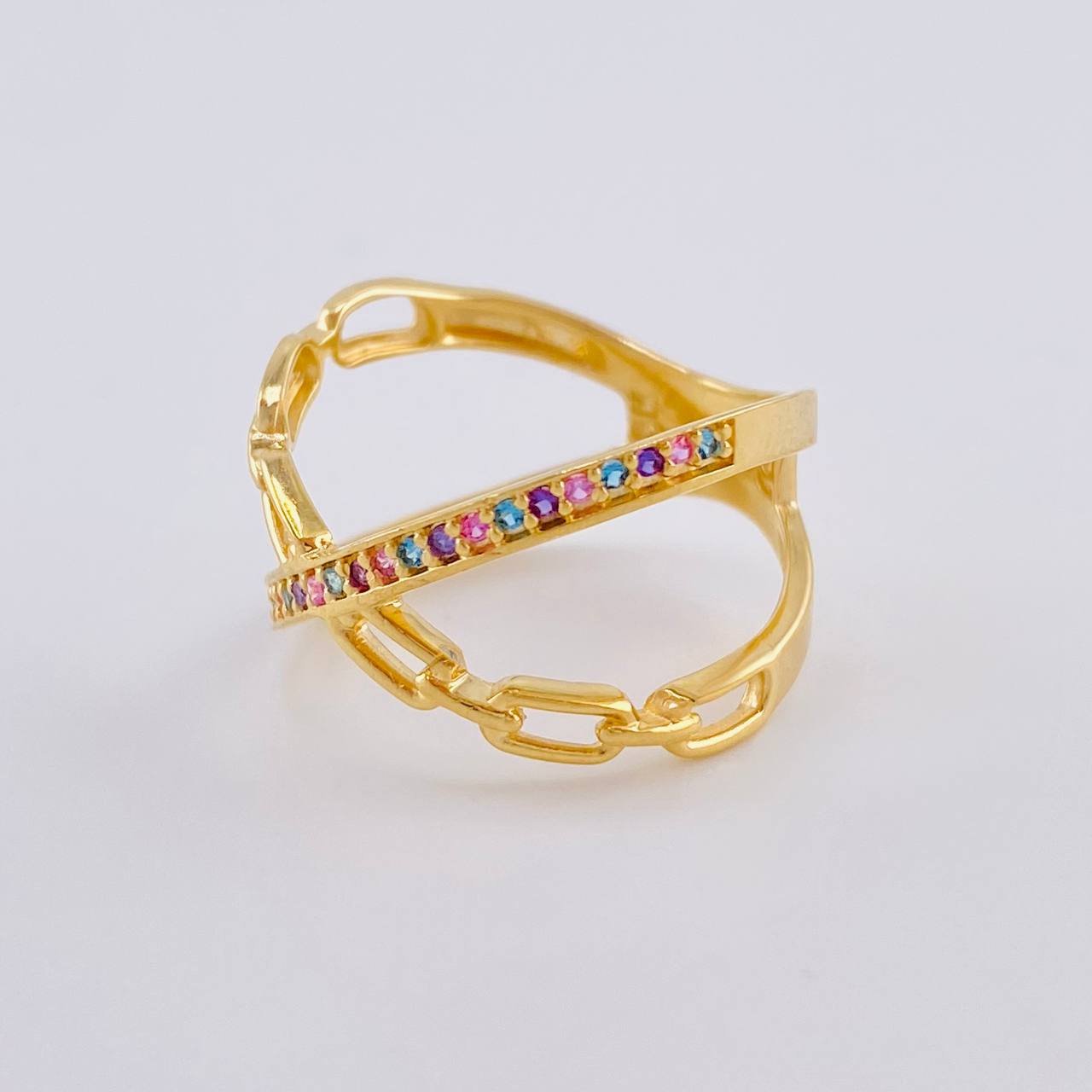 Anillo Infinito Encadenado  3.25 g / T7 1/2 Oro Amarillo 18K