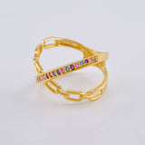 Anillo Infinito Encadenado  3.25 g / T7 1/2 Oro Amarillo 18K