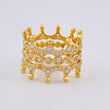Anillo Corona Ojos Reflejantes 7.3 g / T6 1/2 Oro Amarillo 18K