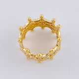 Anillo Corona Ojos Reflejantes 7.3 g / T6 1/2 Oro Amarillo 18K