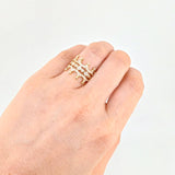 Anillo Corona Ojos Reflejantes 7.3 g / T6 1/2 Oro Amarillo 18K