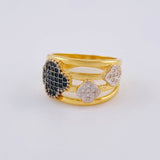 Anillo Sendero Treboles  4.95 g / T5 1/2 Dos Oros Amarillo Blanco 18K