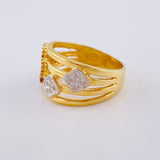 Anillo Sendero Treboles  4.95 g / T5 1/2 Dos Oros Amarillo Blanco 18K