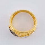 Anillo Sendero Treboles  4.95 g / T5 1/2 Dos Oros Amarillo Blanco 18K
