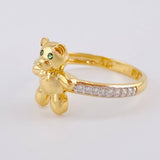 Anillo Oso Corbatín 2.4 g / T6 1/2 Dos Oros Amarillo Blanco 18K