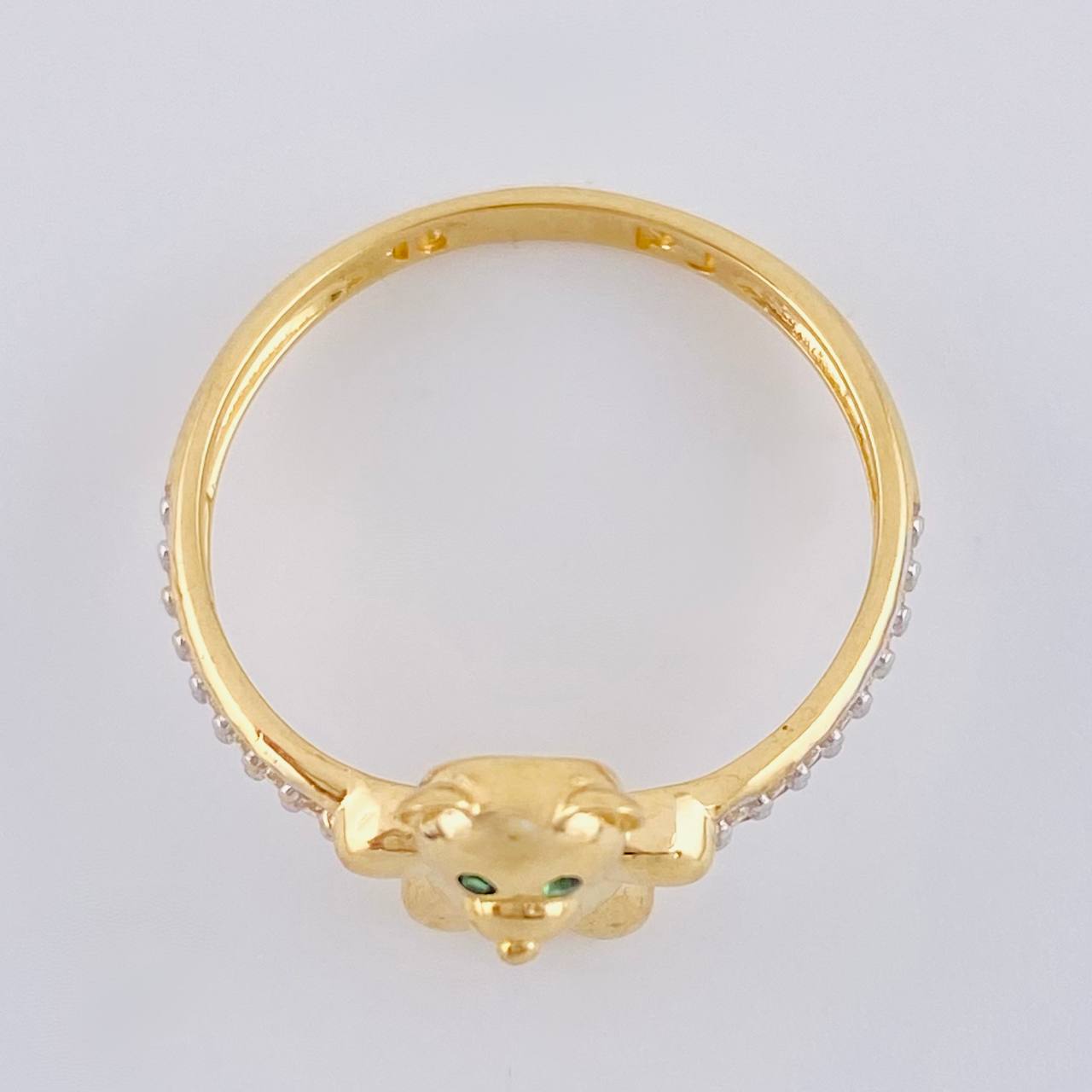 Anillo Oso Corbatín 2.4 g / T6 1/2 Dos Oros Amarillo Blanco 18K