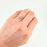 Anillo Oso Corbatín 2.4 g / T6 1/2 Dos Oros Amarillo Blanco 18K