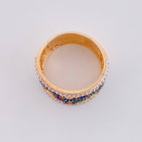 Anillo Ondas Floreado 5.45 g / T7 1/4 Dos Oros Blanco Rosa 18K